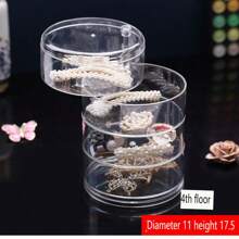 1pc 3/4/5-Tier Acrylic Jewelry Organizer Box With 360° Rotating Compartments, Transparent Dustproof Lid - Multi-Use Desktop Storage For Earrings, Bracelets, Necklaces, Makeup & Accessories - Perfect Gift For Women, Mom For Women Storage Organizer Travel Essentials Gift Back To School