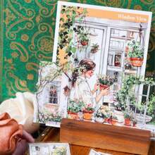 30pcs Garden Scenery Park Path City Flower Shop Willow Park Flower Vine Window Plant Corner Stickers Handbook Material Stickers Item Decoration Stickers Premium Waterproof Vinyl Stickers For Scrapbooking, Journals, And Laptops - Decorative Scrapbook Supplies For Adults,School Supplies,Back To School