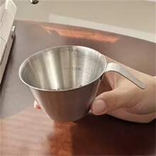 1pc Stainless Steel Italian Coffee Extraction Cup; Espresso Liquid Receiving Cup; Ounce Coffee Creamer; Narrow-Mouthed Cup; Outdoor