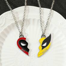 bandai 2pcs Movies Deadpool & Wolverine Necklace Fashion For Best Friend Gifts Pendant Necklace Cool Handmade DIY Pendant Accessories