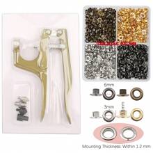 worthofirst Kit de perforador con alicates prensa manual con juegos de 100-400 ojetes de latón de 3mm/5mm/6mm/8mm/10mm, aplicable para papel, tela, perforación ligera