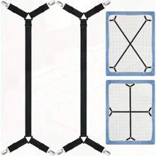 2 Packs Black Bed Sheet Straps, Adjustable Anti-Slip Corner Clips, Knitted Sofa Cover Holders, Machine Washable Fitted Sheet Fixing Clips - Secure Your Bedding With Bed Scrunchies