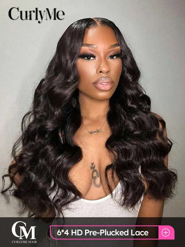 CURLYME CurlyMe Ocean Wave HD Lace Front Wig 6x4 Glueless Wear & Go Pre-Cut Pre-Plucked SNatural Color Human Hair Wig 180% Density For Natural Hairline No Glue Needed 8-30 Inch