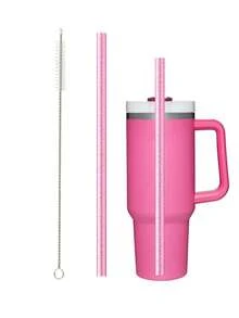 6 包替换吸管适用于 40 盎司 30 盎司 20 盎司 14 盎司探险旅行杯，可重复使用闪光吸管带刷子与 Cup 马克杯配件兼容 - 彩色 - 查看 12