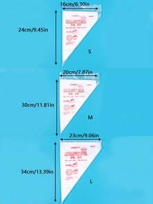 1set Of 50pcs Disposable Pastry Bag, Chinese Character Print Piping Bag For Baking - Multicolor - View 2