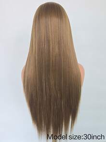 13x4 Lace Front Synthetic Wig, 24 Inch Linen Brown High Temperature Fiber Free Style Wig Suitable For Everyday Wear - Linen Brown - View 7