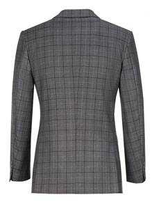Traje de 3 piezas para hombres en diseño a cuadros, elegante y casual, corte slim, de solapa sencilla, para bodas, negocios o eventos, incluye blazer, chaleco y pantalón, color gris, tallas XS-3XL