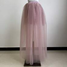 Women's Colorful Stylish Asymmetrical Tulle Skirt, Europe And America Design, Sexy Hem, Suitable For Daily Wear And Stage Performance