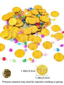 10/50/100 bunte Kunststoff-Goldmünzen, Simulation Kunststoff-Falschgeld, Piraten-Jagd-Spielmünzen, Schätze geeignet für Karnevalsspiele, Piratenparty-Deko-Geschenke, Jagd-Spielzeug-Zubehör, Goldmünzen-Belohnungspunkte, Halloween-Piraten-Spielsachen