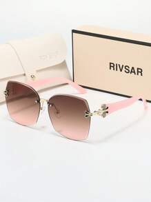 Óculos de Sol Quadrados sem Armação da Moda RIVSAR para Mulheres, Elegante Casual ao Ar Livre Chique para Festas, Viagens, Encontros, Acessórios de Joia Redonda Gatinho de Verão, Presente de Marca Premium para Feriados, Dia dos Namorados, Natal, Halloween