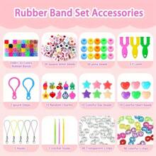 2800+ Stücke, 32 Farben, 40 Gitterkarton Loom Bänder Charms Haken Bunte Gummiband Armband Set Loom Bänder Armband Bastel Set Gummiband Weihnachtsgeschenk