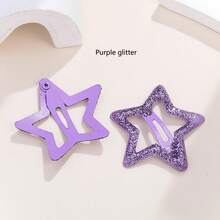 10 件装女士紫色星星时尚基本款发夹爪夹发夹发卡