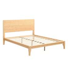 MERAX Mid-Century Modern Queen Size 12 Inch Bamboo Wood Platform Bed With Wood Slat Support, No Box Spring Needed, Easy Assembly,Natural - Natural-Queen Size - View 6