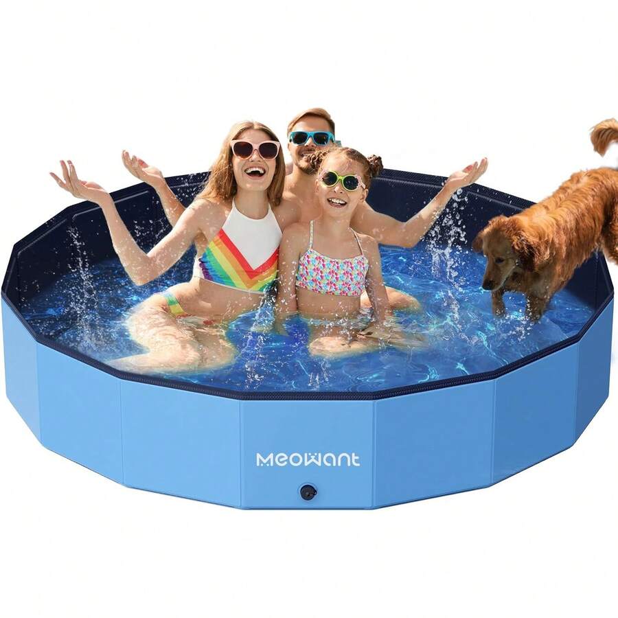Meowant Piscinas Plegables Perros Grandes, Piscinas Plegables de plástico Duro para Perros al Aire Libre, Piscinas portátiles para Perros Extra Grandes y medianos y niños (XXXL-79'' * 12'') - 3XL-200cm*30cm - Ver 1