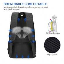 Black Multi-Layer Travel Backpack-UK - Black - View 4