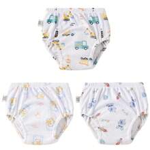 4 pièces Culottes de propreté pour garçons et filles, sous-vêtements d'entraînement conçus, couches d'apprentissage en tissu pour bébé, couches lavables et réutilisables, couches à poche respirantes et imperméables, en matière de polyester, convient aux bébés garçons et filles - Conception d'impression creuse