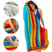 1pc, BrandName 2025 New Microfiber Quick-Dry Beach Towel With Beach Towel Fastening Strap- Extra Large 175*90cm, UV Protection & Antibacterial, Lightweight & Compact For Beach, Pool, Yoga, Travel Essentials Travel Accessories Beach Essentials