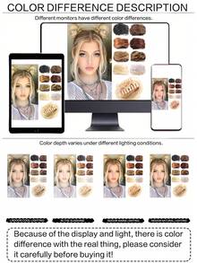 1 Pc Women's Hair Buns Synthetic Straight Curly Mini Chignon Claw Clip Chignon Hair Messy Buns Updo Claw Clip In Hairpiece For Women - Multicolor - View 12