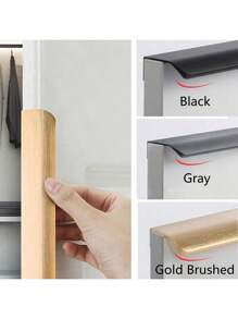 1 Pc Aluminium Alloy Hidden Furniture Door Handles Side Mount No Drilling Installation Wardrobe Cupboard Pulls Cabinet Drawer Knobs Furniture Hardware