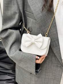 Borsa da donna a tracolla e a croce con fiocco, design di nicchia, stile nuovo, carina e semplice