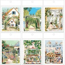 30pcs Garden Scenery Park Path City Flower Shop Willow Park Flower Vine Window Plant Corner Stickers Handbook Material Stickers Item Decoration Stickers Premium Waterproof Vinyl Stickers For Scrapbooking, Journals, And Laptops - Decorative Scrapbook Supplies For Adults,School Supplies,Back To School