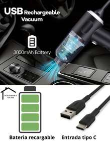 3 en 1 Aspiradora De Mano, Version Mejorada, Aspiradora Portatil , Portatil,   Inalambrica Para Coche y El Hogar, Con Bateria Recargable, Funcionamiento Silencioso, Remueve polvo, Pelo de Mascotas, Alta Potencia, Mini Aspiradora, Articulo Basico Para La Limpeza Del Hogar F6001