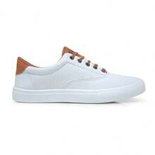 Men's Polo Boxster Casual Sneakers Lace-Up Sneakers Flat Sole Round Toe Casual Dress Shoes - 白色 - 查看 3