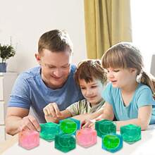 1/4 piezas Cubos antiestrés - Bolas antiestrés de masa esponjosa de crecimiento lento, juguetes sensorial blandos para aliviar la ansiedad, se pueden estirar y comprimir, bolas antiestrés con forma de cubo de hielo para ADD/ADHD
