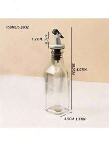1pc Glass Oil Dispenser Bottle, Leakproof Oil Pot, Storage Oil Bottle,Seasonings Container For Outdoor Bbq Camping Picnic, Kitchen Gadgets, Glass Bottle