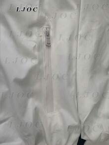 Imported Men's Windbreaker Jacket With Pocket And Hood Lined Waterproof Reflective Training Running Everyday Comfort And Casual Style - 白色 - 查看 5