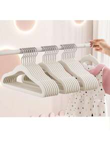 20pcs/10pcs Assorted Flocked Kids Clothes Hangers, Non-Slip Drying Racks, Flocked Baby Hangers - Non-Slip Hangers Suitable For Infant, Toddler, Baby Clothes - Wardrobe Children Hangers With Slim Design, Essential Home Storage