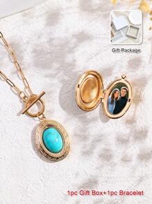 Custom Photo Necklace, Vintage Women Brass Pendant Necklace With Southeast Asian Style, Personalized With Family, Friends, Lover, Kid, Pet Photos, Birthday, Thanksgiving Gift For Mom, Meaningful Commemorative Necklace