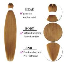 Ombre Pre Stretched Braiding Hair 30 Inch 8 Packs Synthetic Crochet Braids Hot Water Setting Professional Soft Texture Synthetic Hair Extensions 30 Inch 1B 27 - #27(金色金髮) - 查看 4