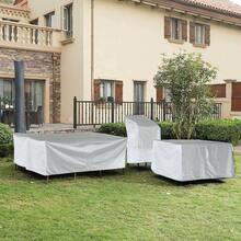 4/2/1PC Heavy Duty Waterproof Garden Patio Furniture Cover Rattan Table Cube Set Outdoor - Silver - View 2