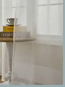 1pc Elegant Semi-Sheer Curtains - Soft Lightweight Breathable 100% Polyester, Privacy Semi-Transparent Light Filtering For Bedroom Living Room Patio Glass Doors, Rod Pocket Design, Machine Washable, Multi-Color Options, Bedroom Curtains | Elegant Curtain Design | Easy Hang Curtains, Curtains For Living Room