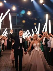 20pcs LED Light Sticks, Battery Operated, For Parties, Weddings, Birthdays, Christmas And Halloween, Perfect For Creating Vibrant Party Atmosphere, Celebration Essentials | Light-Up Accessories | Functional Lighting (Transformable And Resilient, Please Do Not Purchase If Concerned) - White - View 4