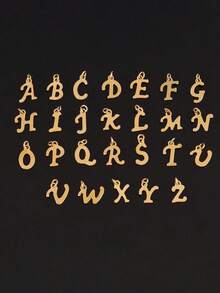 1pc Fashionable Stainless Steel 26 A-Z Initial Letter Ring For Women Heart Charms Initial Alphabet Couple Ring Open Ring Letter Design Rings Jewelry Gifts - Ring - View 2