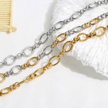 1 Meter 304 Stainless Steel Oval Clip Clasp Chain Vacuum Oven Internal Plating 18k Gold Jewellery Chain DIY Fashion Metal Chain Accessories - Chain - View 3