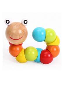 1PC Wooden Children's Educational And Fun Toys, Suitable For Children Aged 3 To 6. Rainbow Tower, Rainbow Column, Stacking Toys, Early Childhood Education, Color And Quantity Recognition, Caterpillar And Clock Toys To Exercise Children's Hand-Eye Coordination