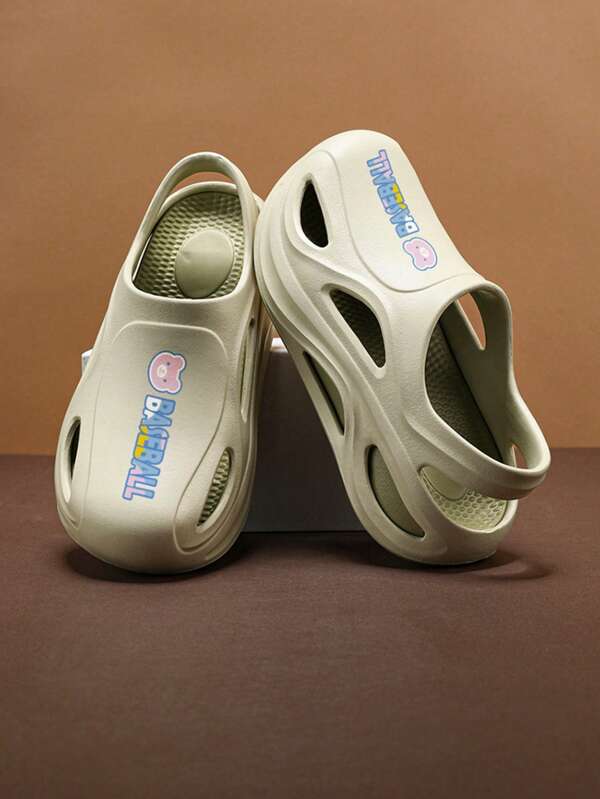 1 Pair Girls EVA Non-Slip Durable Soft Flat Cute Dual-Wearing Sandals, Suitable For Beach, Casual Wear, Bathing, All Season