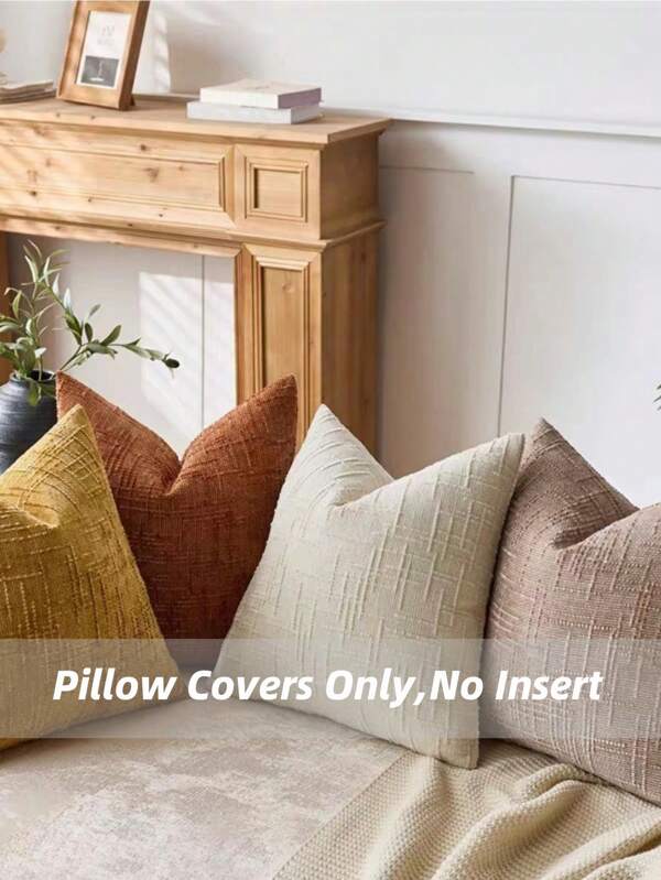 1pc/2pcs/3pcs/4pcs, Various Sets Of New Chenille 3D Texture Home Sofa Decorative Fabric Throw Pillow Covers, White, Khaki, Gray, Green, Yellow, Orange, Brown