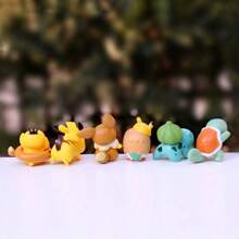pokemon 2/4/8 Stücke sortierte Miniatur Cartoon Figuren: Taschenmonster Figürchen, Heimdekoration, Auto Innenausstattung Zubehör, Büro Schreibtisch Spielzeug, Blind Box Geschenke (zufällige Stile, gleiche Wahrscheinlichkeit)