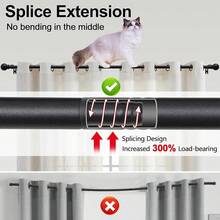 S.2 Pack Curtain Rods 28 To 48 Inch, 5/8 Inch Small Matte Black Curtain Rod Bathroom, Living Room, Kitchen(Size:28-52 Inch) - 28-52吋(2件裝) - 查看 3