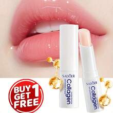 买一送一，2 件装胶原蛋白防裂润唇膏，减少唇纹，防止脱皮和开裂。保湿滋润。提亮唇部肤色。