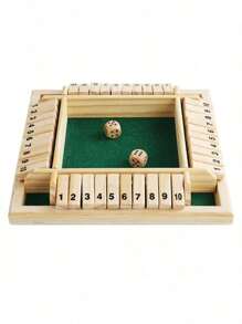 1 Juego de Mesa de Madera, Juego de Mesa Digital Clásico de 4 Paneles con Volteo, Apto para 2-4 Jugadores para Participar al Mismo Tiempo, Simple y Divertido para Fiestas Familiares, Adecuado para Juegos de Mesa de Adultos, Regalos de Halloween y Navidad