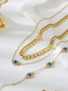 Conjunto de 3 peças de colar com pingente de demônio criativo e moderno + conjunto de joias com corrente para óculos, adequado para mulheres, festa/casamento/viagem, presente de feriado