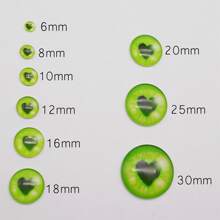 40Pcs Glow In The Dark Cute Eyes Cabochons Mixed Colors Heart Pattern Flat Back Glass Eyes For DIY Crafts, Jewelry, Toys