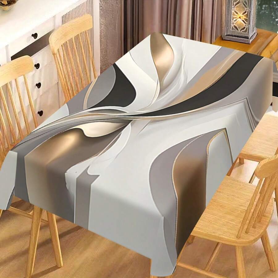 1 / 20 piezas Mantel moderno de lujo, mantel con diseño de rayas de múltiples colores, cubierta de mesa rectangular de poliéster, lavable a máquina, perfecto para decoración de primavera y verano, fiestas, cocina y uso al aire libre - regalo ideal para inauguración de casa y días festivos