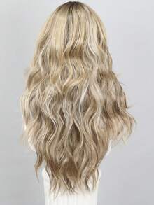 26" Sun Kissed Balayage Wig - T-Part Invisible Lace Front & 3-Tone Highlights - 挑染金色 - 查看 10