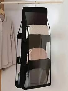 Organizer da appendere a più strati, salvaspazio per armadi, portatile, antipolvere, per appendere accessori di moda da donna, opzionale in nero/bianco a 6/8 scomparti, adatto per armadi, per riporre giocattoli, per organizzazione domestica